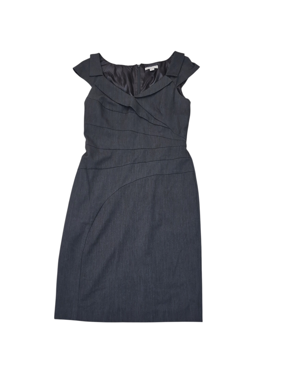 New York & Company Charcoal Gray Cap-Sleeve Sheath Dress Nwot